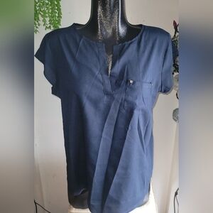 Ivanka Trump Navy Blue Short Sleeve Top M